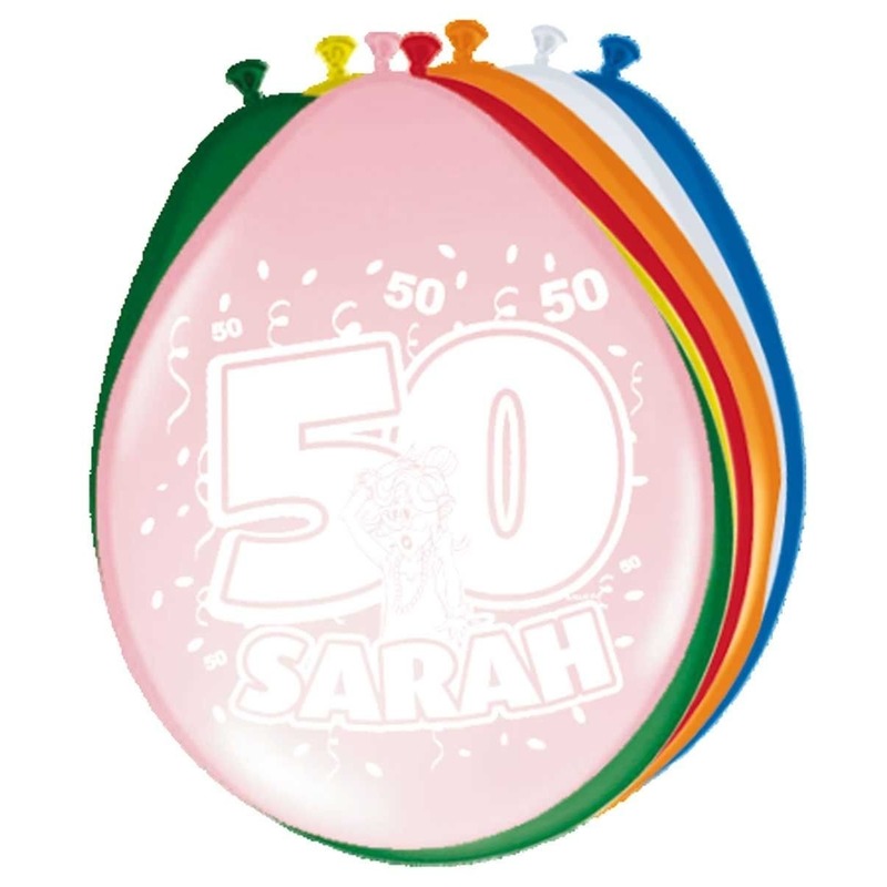 16x stuks Verjaardag Ballonnen 50 jaar Sarah