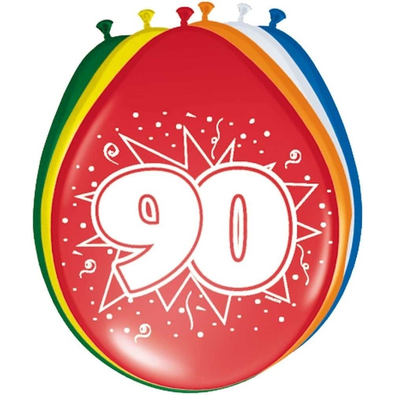 16x stuks Verjaardag Ballonnen 90 jaar