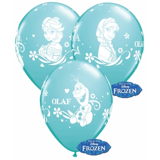 18x Blauwe Disney Frozen thema ballonnen