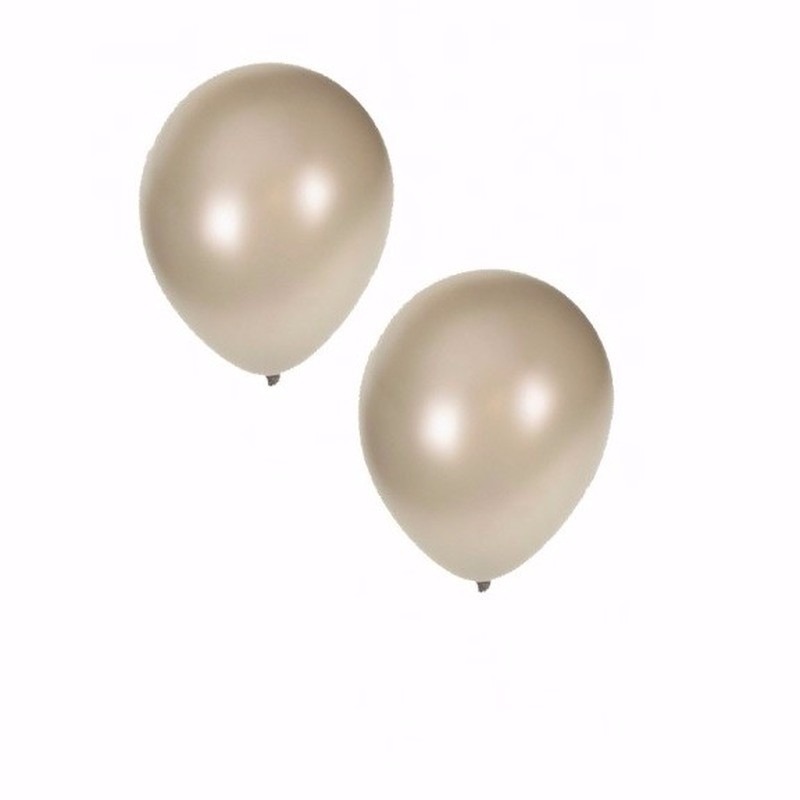 20x stuks metallic zilveren party ballonnen 36 cm