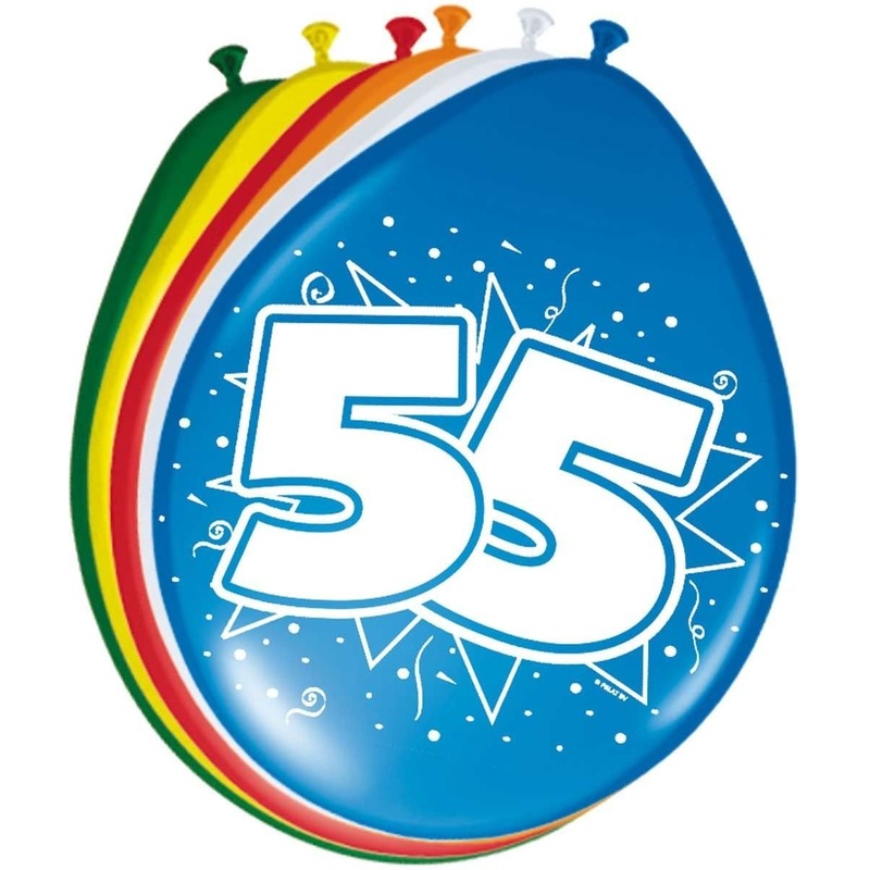 24x stuks Verjaardag Ballonnen 55 jaar