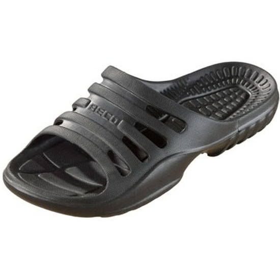 Bad/sauna slippers met voetbed zwart dames