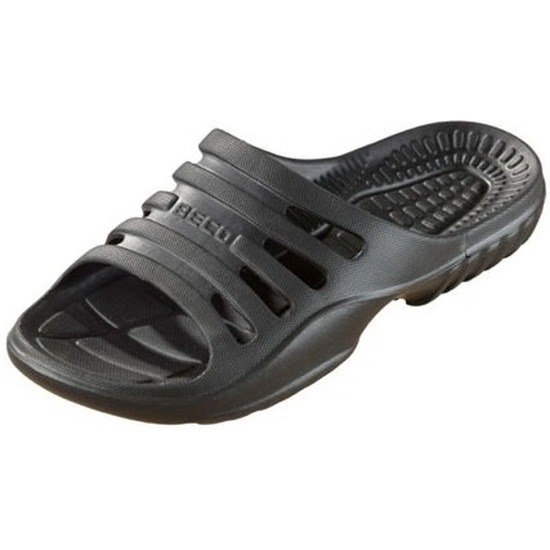 Bad/sauna slippers met voetbed zwart heren