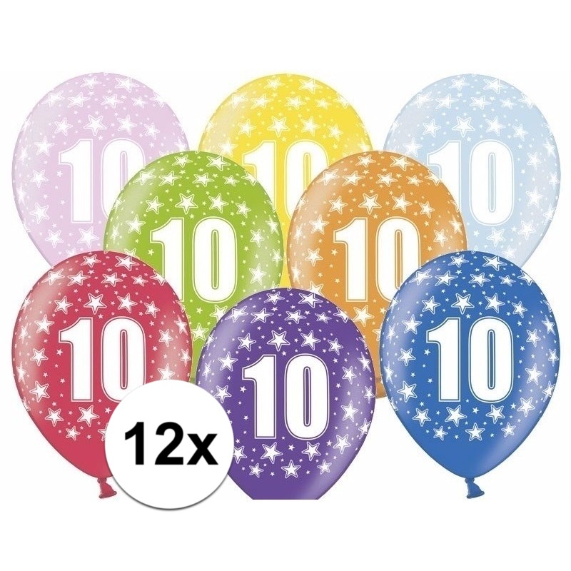 Ballonnen 10 met sterretjes 12x