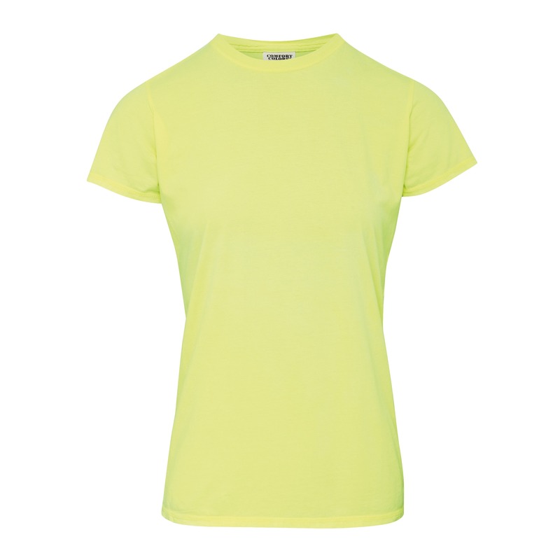 Basic t-shirt comfort colors neon gele voor dames kopen