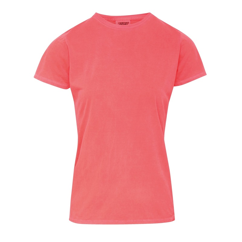 Basic t-shirt comfort colors neon oranje voor dames kopen