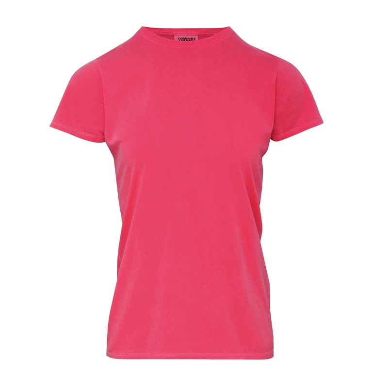 Basic t-shirt comfort colors watermeloen roze voor dames kopen