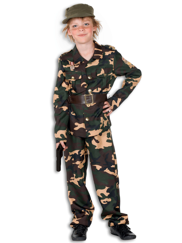 Camouflage outfit met riem voor kids