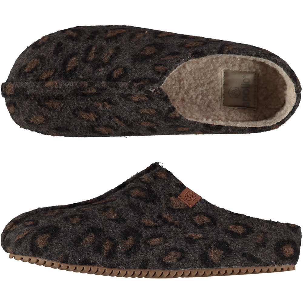 Dames instap slippers/pantoffels luipaard print beige maat 39-40