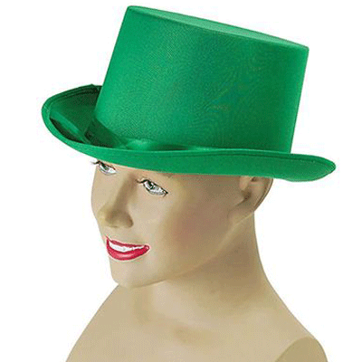 Groene hoge hoed satijn look