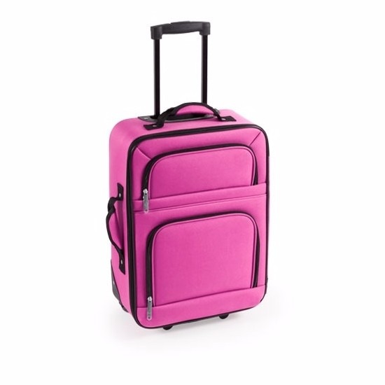 Coördineren ondernemen favoriete Handbagage trolley roze 50 cm - Action products - Primodo warenhuis