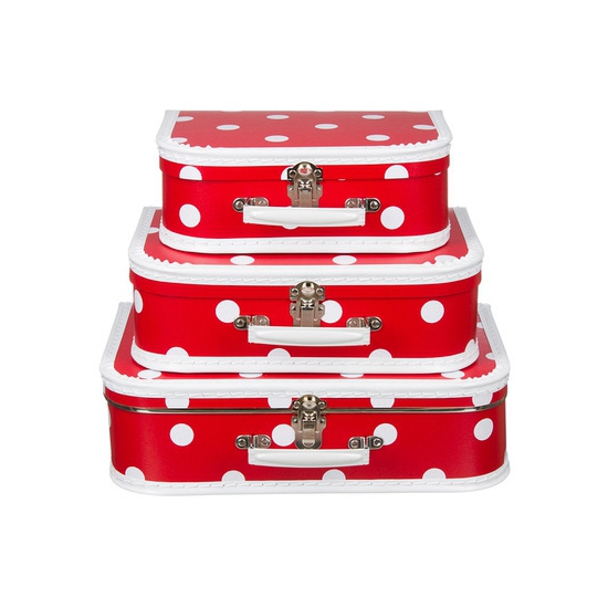 Koffertje rood dot 25 - products - Primodo warenhuis