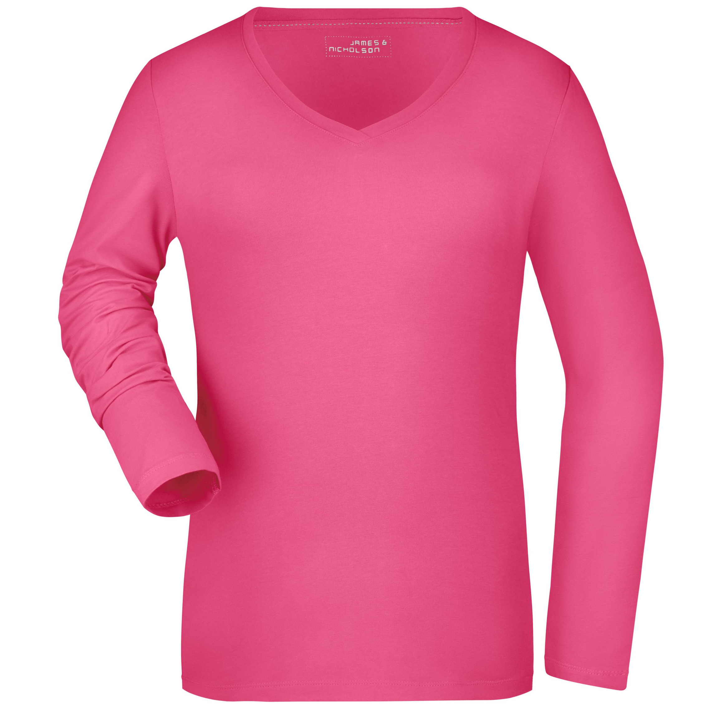 Lange mouw V-hals dames shirt roze kopen