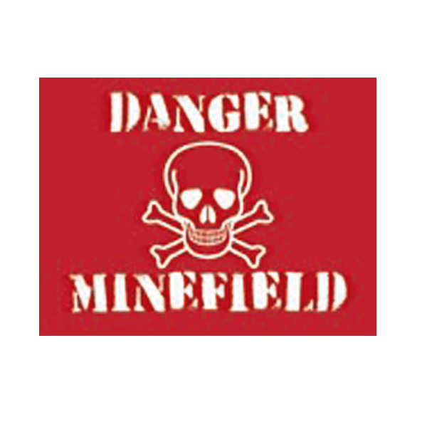 Metalen reclamebord danger minefield