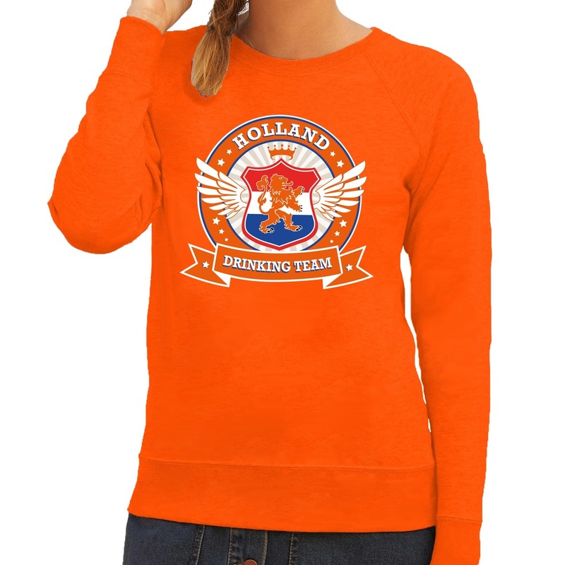 Oranje Holland drinking team sweater dames kopen