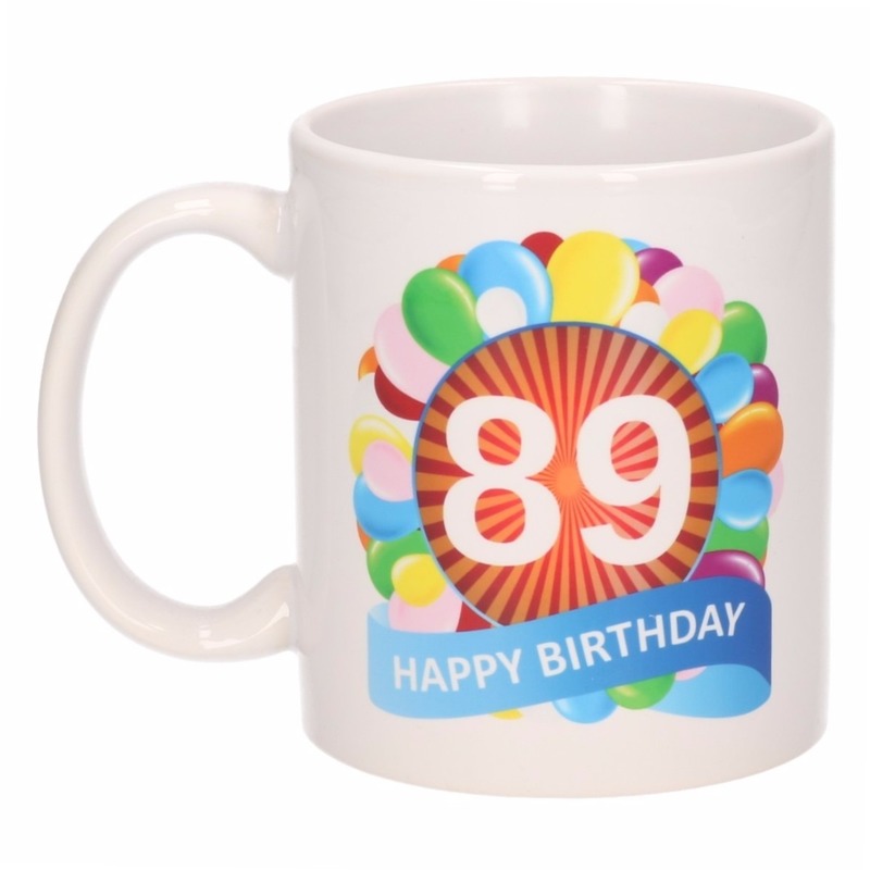 Verjaardag ballonnen mok / beker 89 jaar