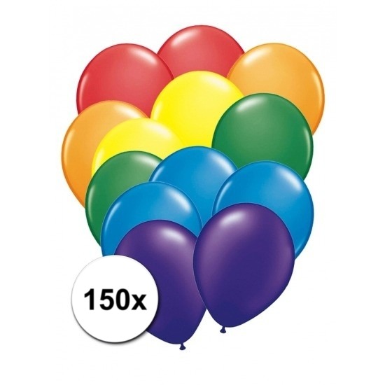Voordeelset regenboog ballonnen 150 x