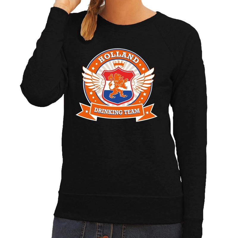 Zwart Holland drinking team sweater dames kopen