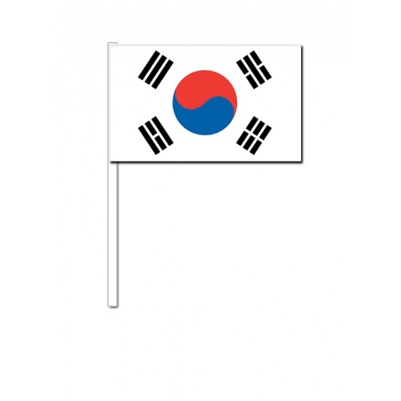 10x landen zwaaivlaggetjes Zuid Korea 12 x 24 cm