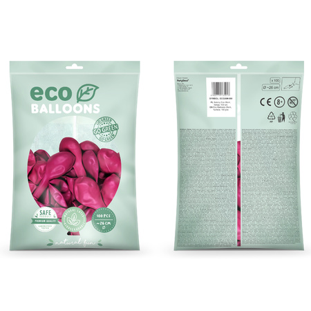 100x Fuchsia roze ballonnen 26 cm eco/biologisch afbreekbaar - Milieuvriendelijke ballonnen - Feestversiering/feestdecoratie - Fuchsia roze thema - Themafeest versiering - Action products