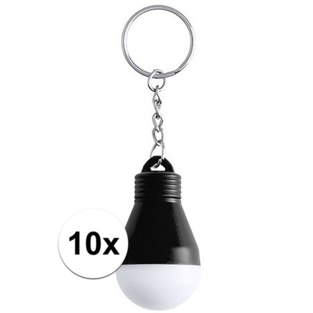 Mos Willen dynamisch 10x Sleutelhanger met zwarte zaklamp 5 cm - Action products - Primodo  warenhuis
