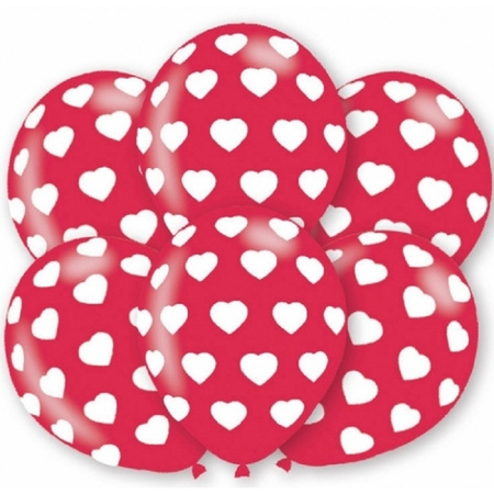 Hearts print balloons 12x pieces