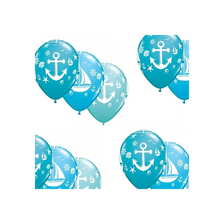 15x Navy theme balloons