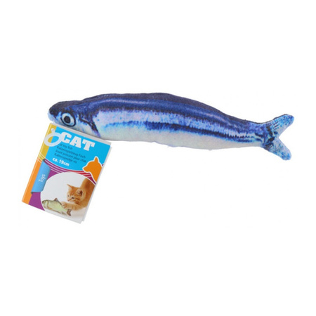 2x Stuks kattenspeelgoed vissen 19 cm goudvis en makreel
