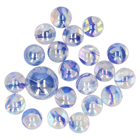 Knikkers in netje 21x Blue Bubbles - Action products