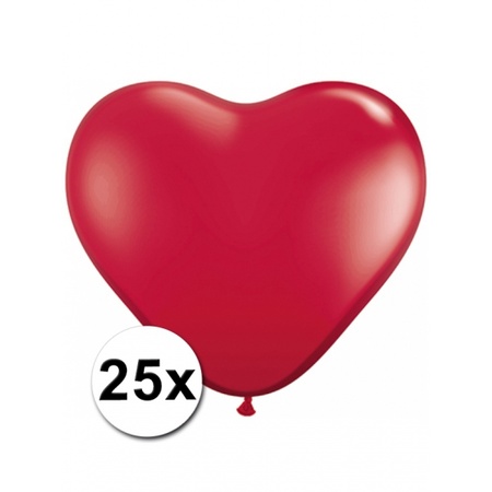 25x Hartjes ballonnen rood 25 cm