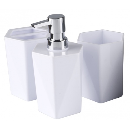 3 delige badkamer set wit 25 cm  - Action products