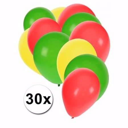 30x Ballonnen in Kameroense kleuren