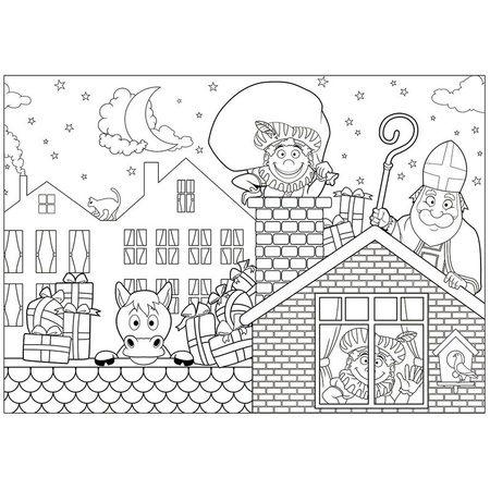 30x Paper placemats Sinterklaas/Saint Nicholas for schools