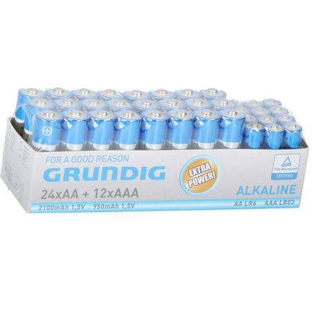 36x Grundig AA en AAA batterijen alkaline  - Action products