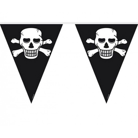 Kinderfeestje Piraten vlaggenlijn zwart