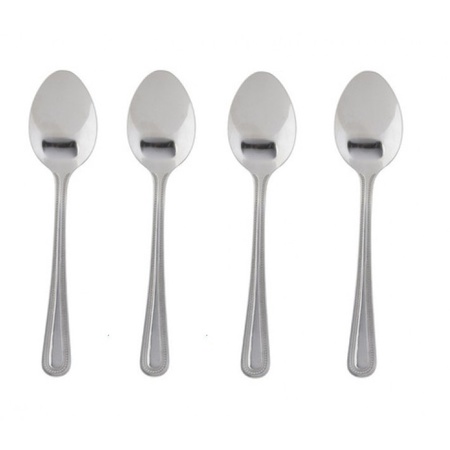 4x thea/dessertspoons stainless steel 15 cm