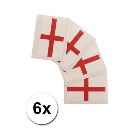 6 Engelse vlag tattoo stickers