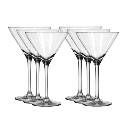 plakband achterzijde Correspondentie 6x Cocktail/Martini glazen transparant 200 ml Specials - Primodo warenhuis
