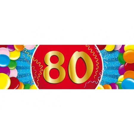 Ballonnen 80 jaar van 30 cm 16 stuks + gratis sticker