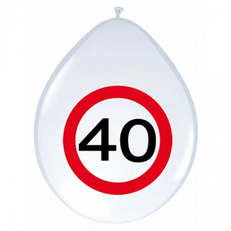8x Balloons 40 years road sign