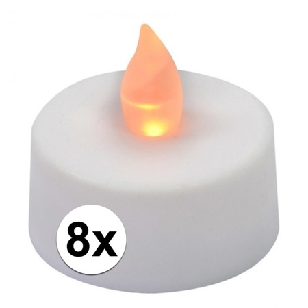 LED theelichten/waxinelichten wit 8x stuks  - Action products