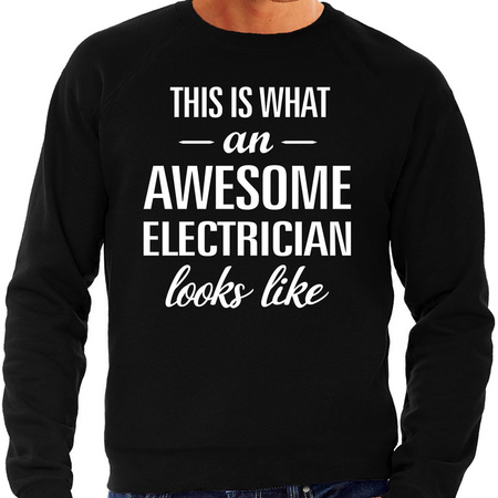 Awesome electrician / elektricien cadeau sweater zwart heren
