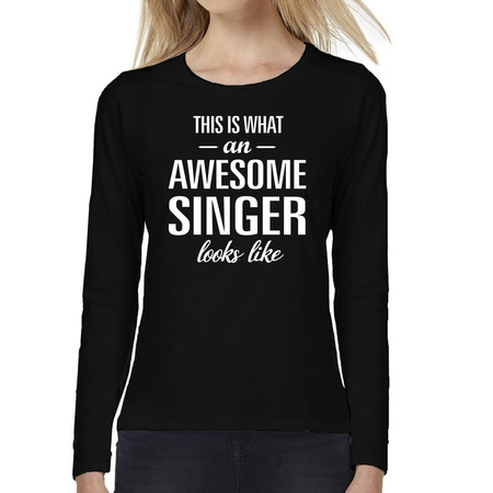 Awesome singer / zangeres cadeau t-shirt long sleeves dames