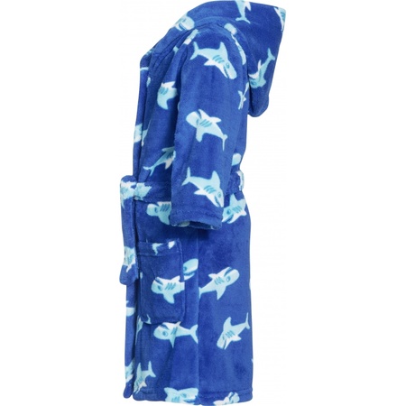 Blue bathrobe shark print for kids