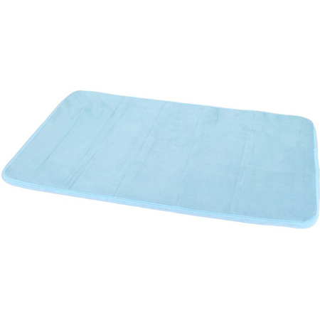 Blue quick drying bath mat/rug 40 x 60 cm rectangular