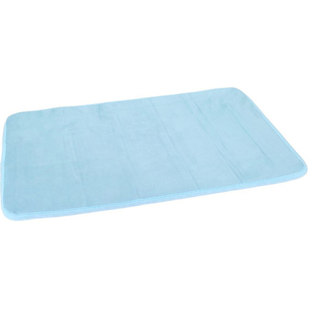 Blue quick drying bath mat/rug 40 x 60 cm rectangular