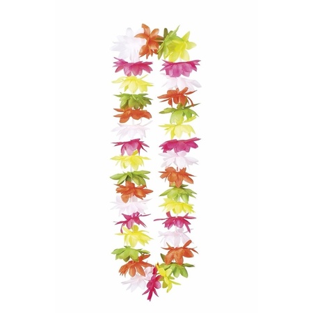 Toppers in concert - Bloemenslinger/Hawaii krans - gekleurd - 50 cm - plastic - Hawaii thema feestje