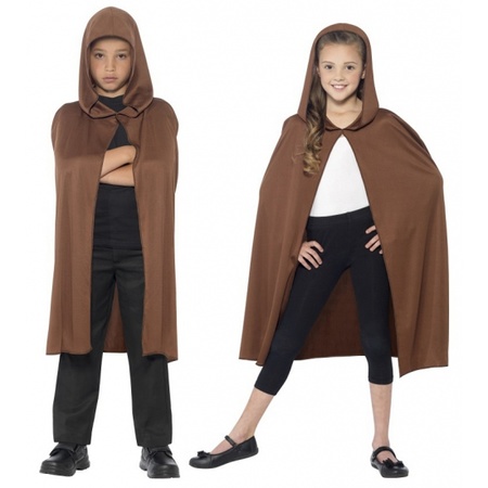 Brown hooded cape for kids