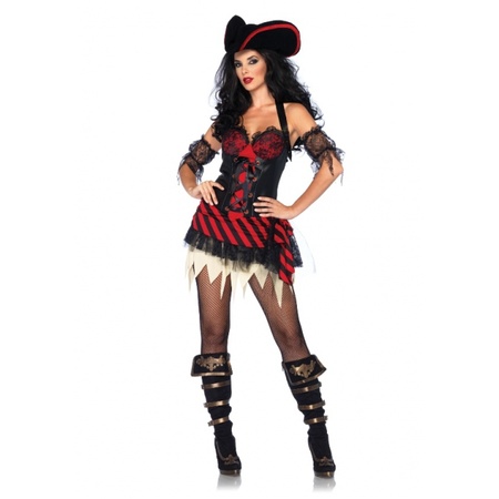 Sexy piraten pakjes voor dames rood zwart