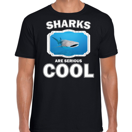 Dieren walvishaai t-shirt zwart heren - sharks are cool shirt